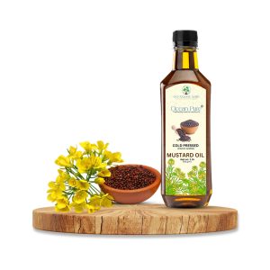 Ocean Pure Cold Pressed Mustard Oil – Stone & Wood (Kachi Ghani) Process | 100% Pure & Natural | Edible Grade for Cooking | 1L Bottle