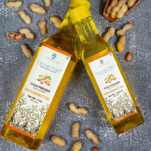 Ocean Pure Cold Pressed Groundnut Oil – Stone & Wood (Lakdi Ghani) Process | 100% Pure & Natural | Edible Grade for Cooking | 1L Bottle